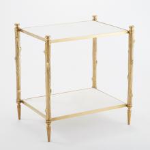  8.82037 - Arbor Side Table-Brass & White Marble